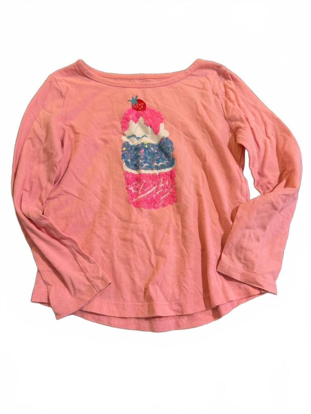 Place Girls' Pink Long Sleeve Ice Cream Graphic Shirt Size 5/6